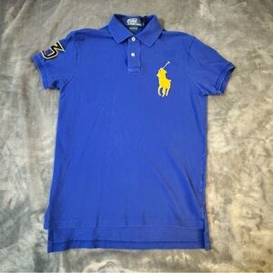 Polo Ralph Lauren Blue Polo Shirt with Yellow Logo

#1217